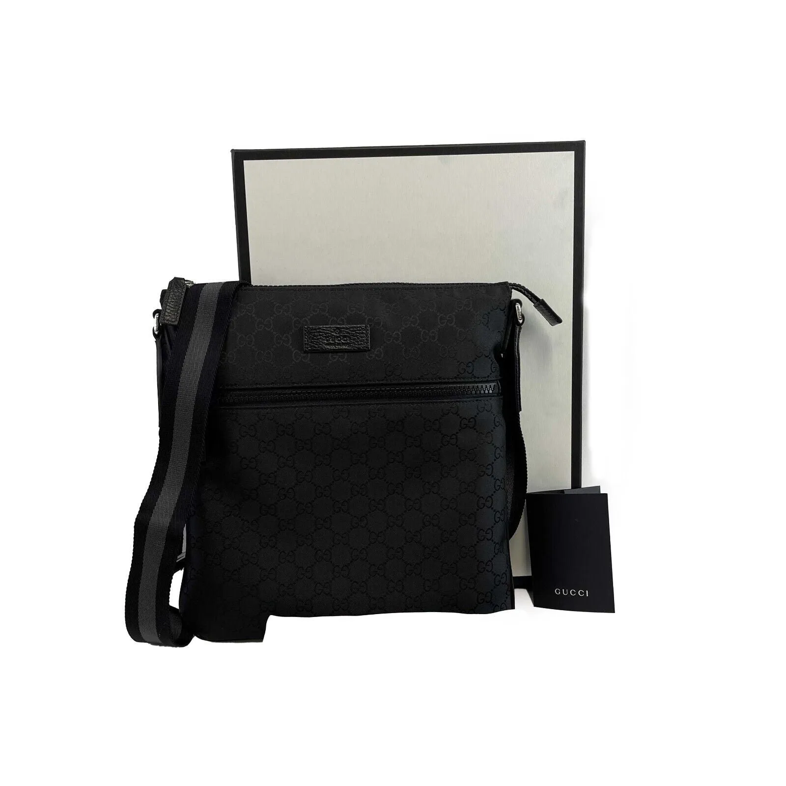 Gucci New w/o Tags Gucci Front Zip Flat Messenger Crossbody Bag