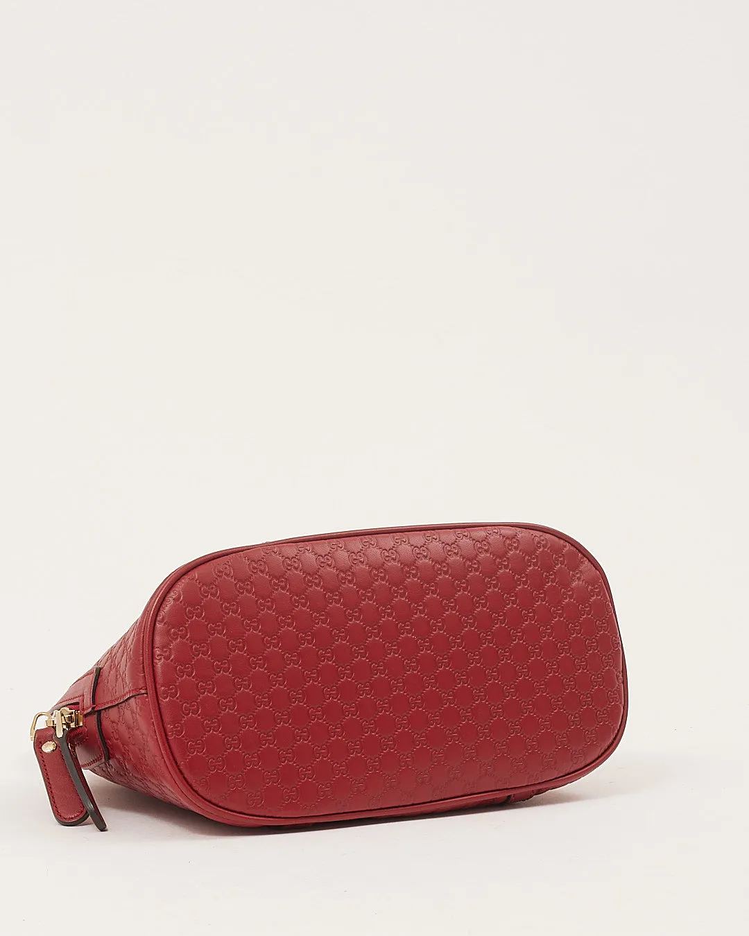 Gucci Red Leather Micro Guccissima Mini Dome Bag