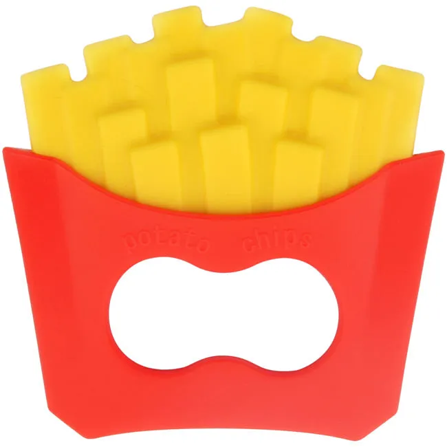 Hamburger and Fries Combo Teethers with Black Necklace Cords