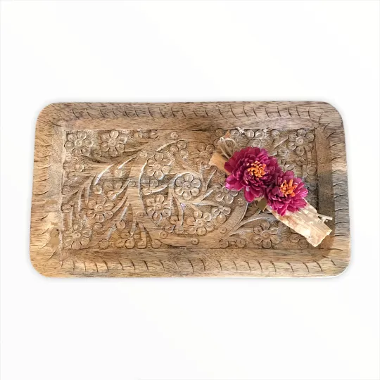 Hand-Carved Wooden Tray