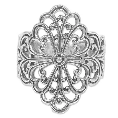 Handcrafted Sterling Silver Flower Crown Ring