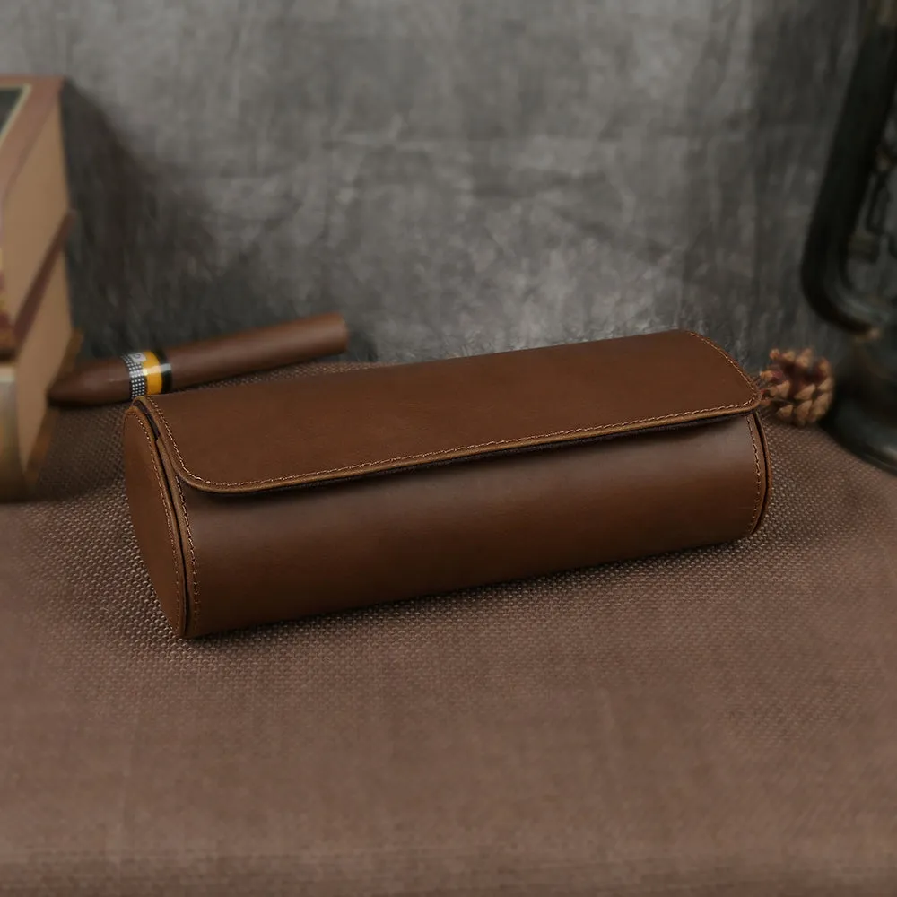 Handmade Vintage Leather Watch Case for Jewelry Storage