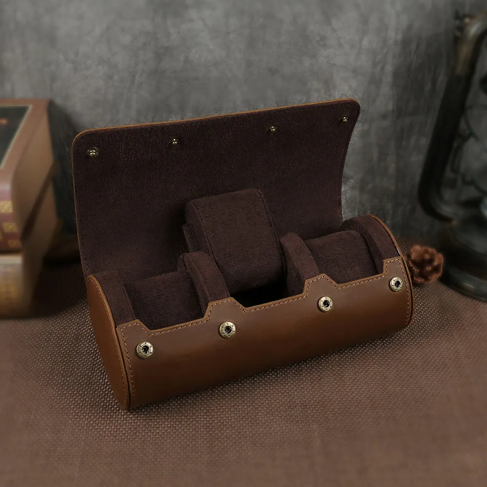 Handmade Vintage Leather Watch Case for Jewelry Storage
