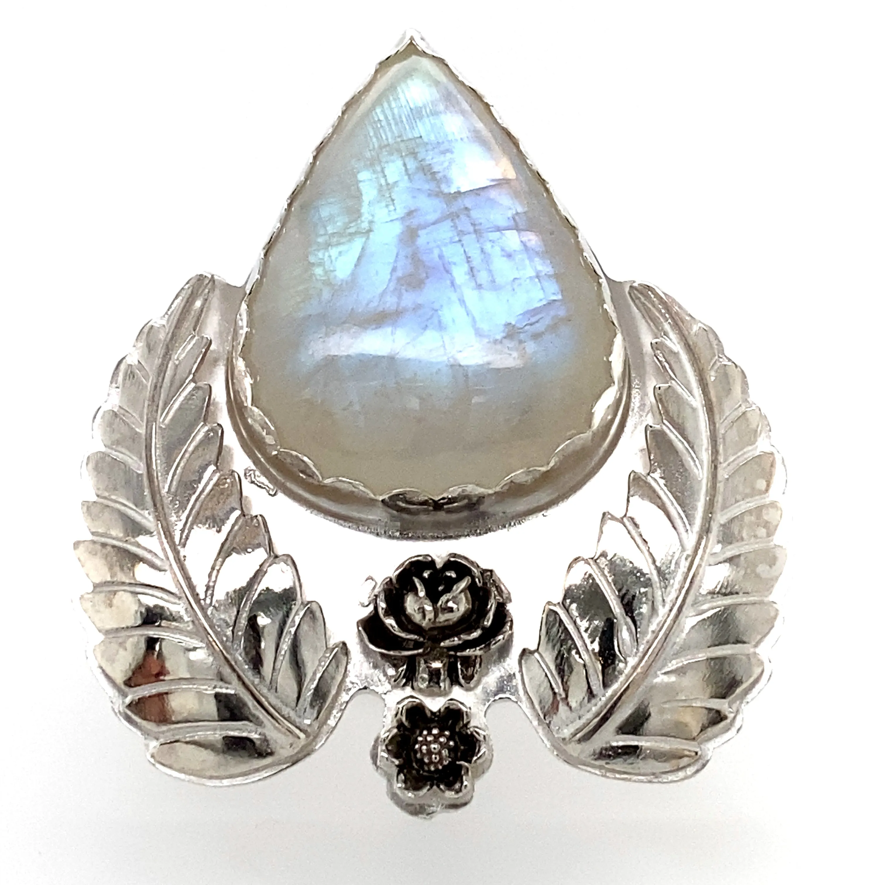 Harvest Moon Floral Moonstone Ring