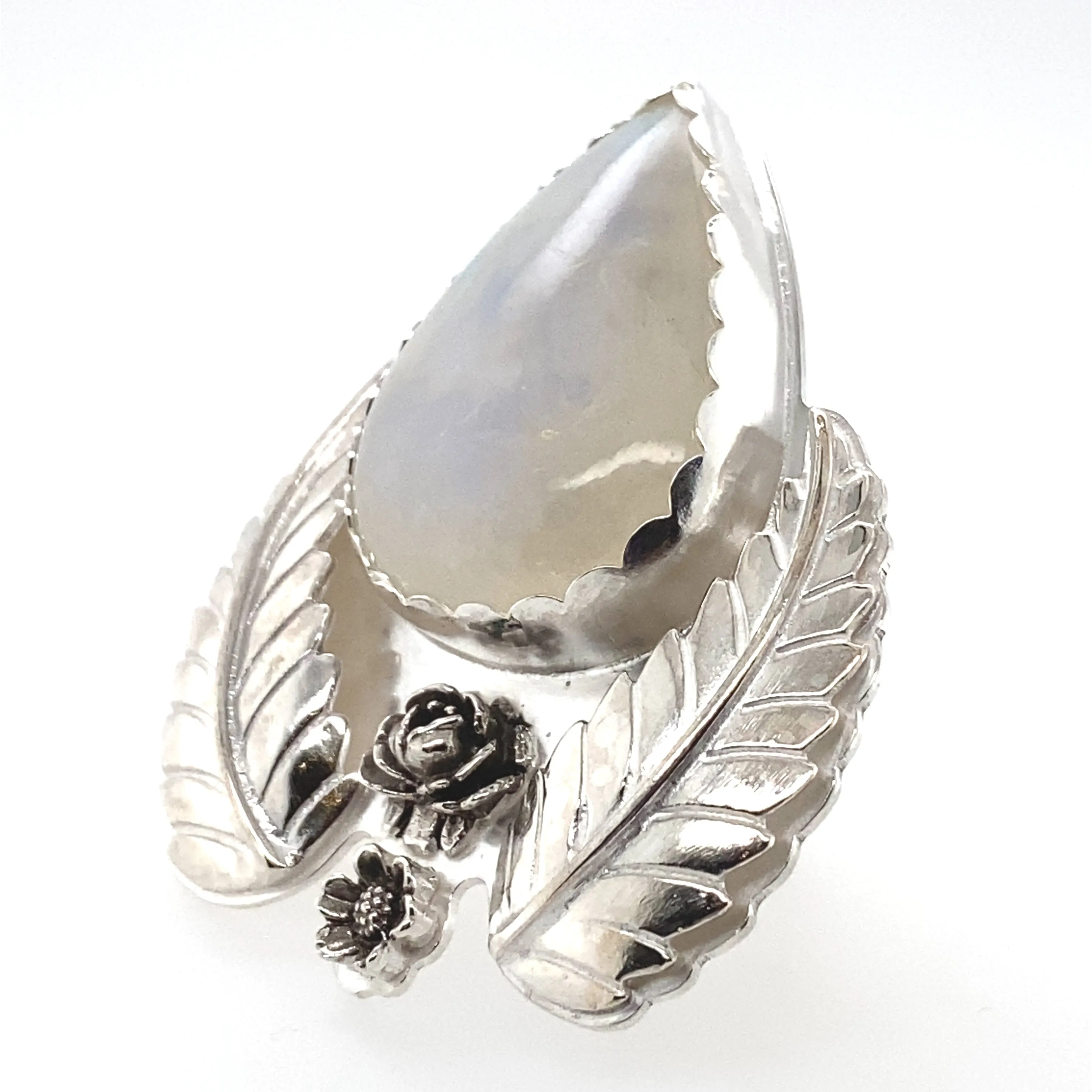 Harvest Moon Floral Moonstone Ring