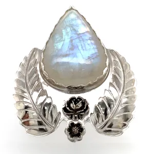 Harvest Moon Floral Moonstone Ring