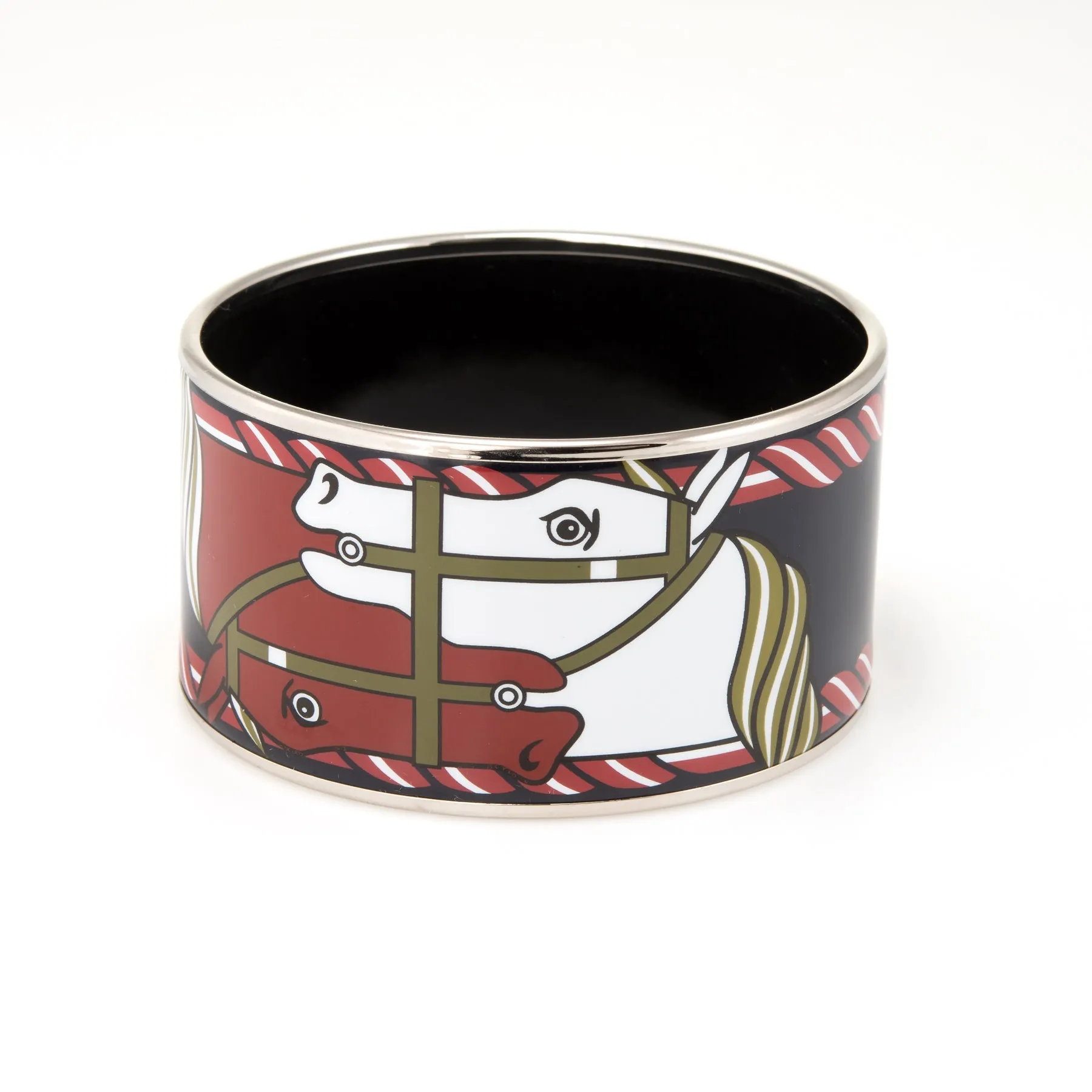 Hermes Enamel Bracelet Extra Wide PM Size 65