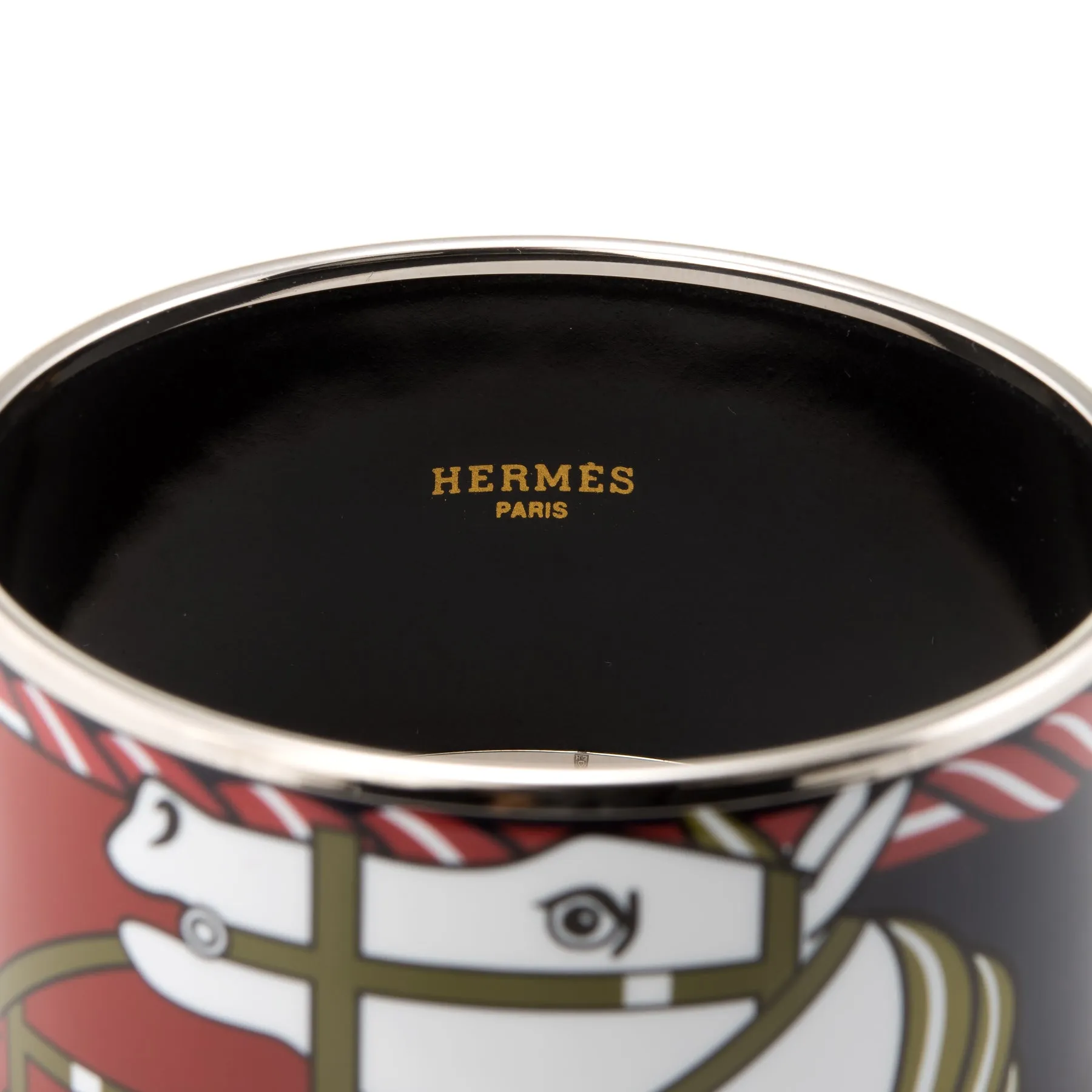 Hermes Enamel Bracelet Extra Wide PM Size 65