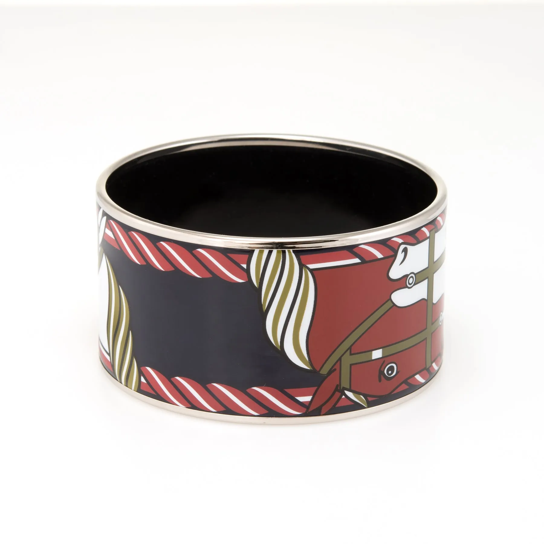 Hermes Enamel Bracelet Extra Wide PM Size 65