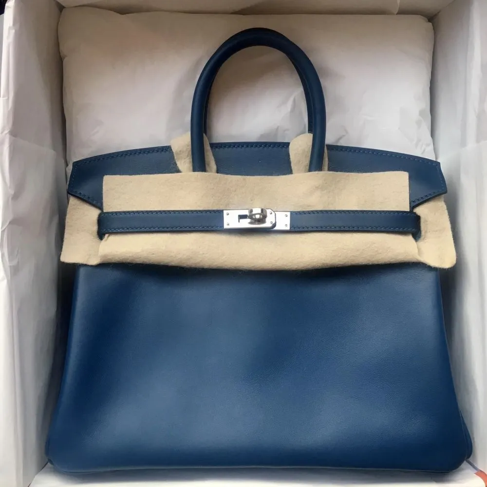 Hermès Birkin 25 Deep Blue Swift Palladium Hardware PHW