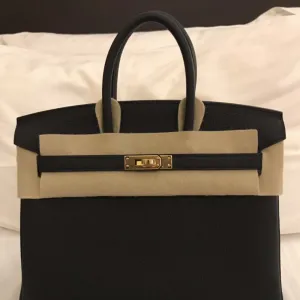 Hermès Birkin 25 Noir (Black) Togo Gold Hardware GHW