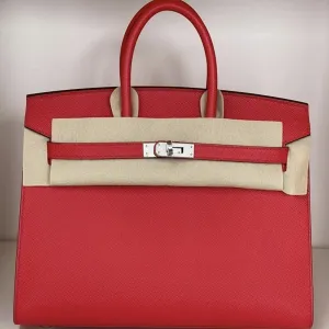 Hermès Birkin 25 Rouge de Coeur Sellier Epsom Palladium Hardware PHW