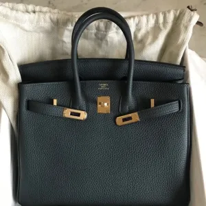 Hermès Birkin 25 Vert Rousseau Togo Gold Hardware GHW