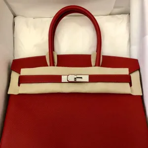 Hermès Birkin 30 Rouge Casaque Epsom Palladium Hardware PHW