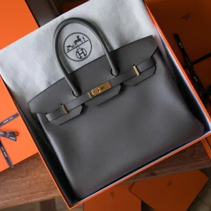 Hermès Birkin 35 Gris Etain Epsom Gold Hardware GHW