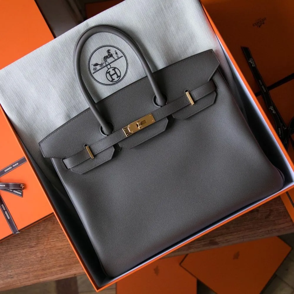 Hermès Birkin 35 Gris Etain Epsom Gold Hardware GHW