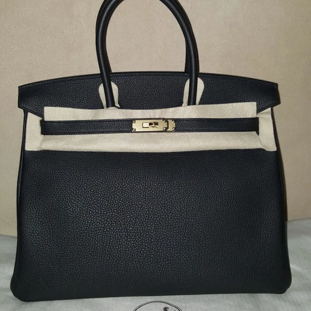 Hermès Birkin 35 Noir (Black) Togo Gold Hardware GHW