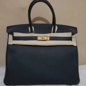 Hermès Birkin 35 Noir (Black) Togo Gold Hardware GHW