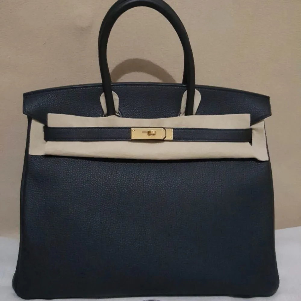 Hermès Birkin 35 Noir (Black) Togo Gold Hardware GHW