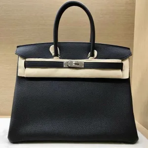 Hermès Birkin 35 Noir (Black) Togo Palladium Hardware PHW