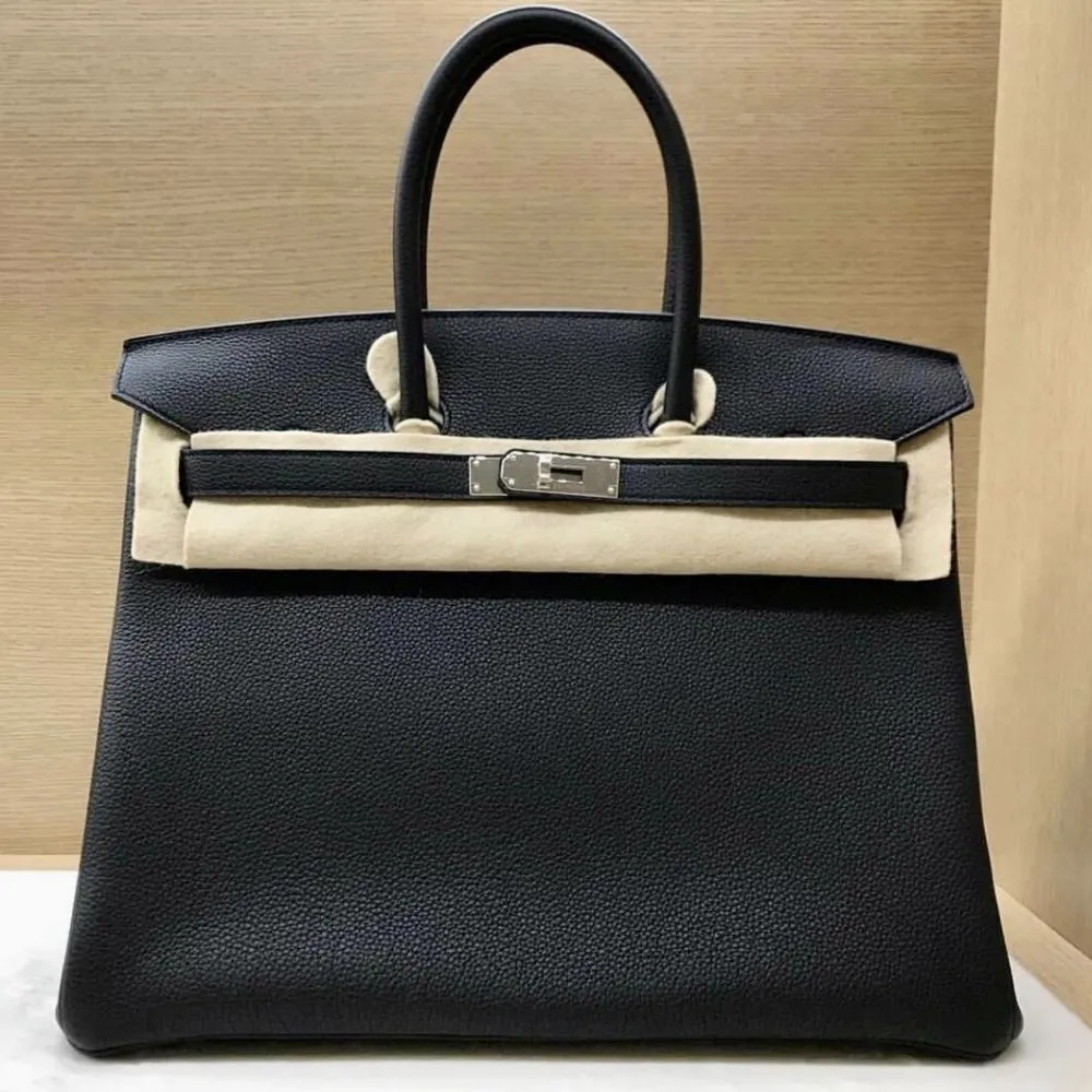 Hermès Birkin 35 Noir (Black) Togo Palladium Hardware PHW