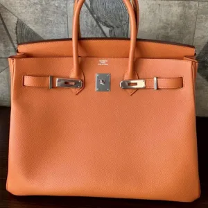 Hermès Birkin 35 Orange Epsom Palladium Hardware PHW