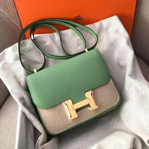 Hermès Constance 18 Vert Criquet Epsom Gold Hardware GHW