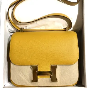 Hermès Constance 24 Jaune Ambre Epsom Gold Hardware GHW