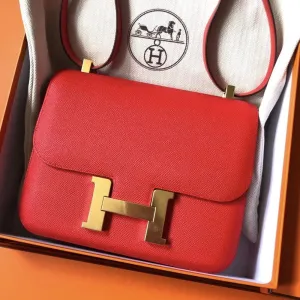 Hermès Constance 24 Rouge de Coeur Epsom Gold Hardware GHW