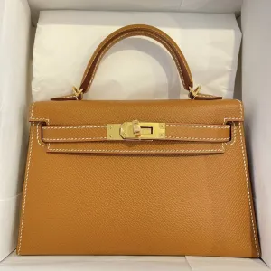 Hermès Kelly 20 Gold Sellier Epsom Gold Hardware GHW