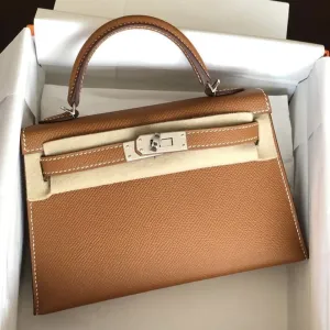 Hermès Kelly 20 Gold Sellier Epsom Palladium Hardware PHW