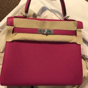 Hermès Kelly 25 Rose Pourpre Togo Palladium Hardware PHW