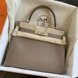 Hermès Kelly 28 Etoupe Togo Palladium Hardware PHW
