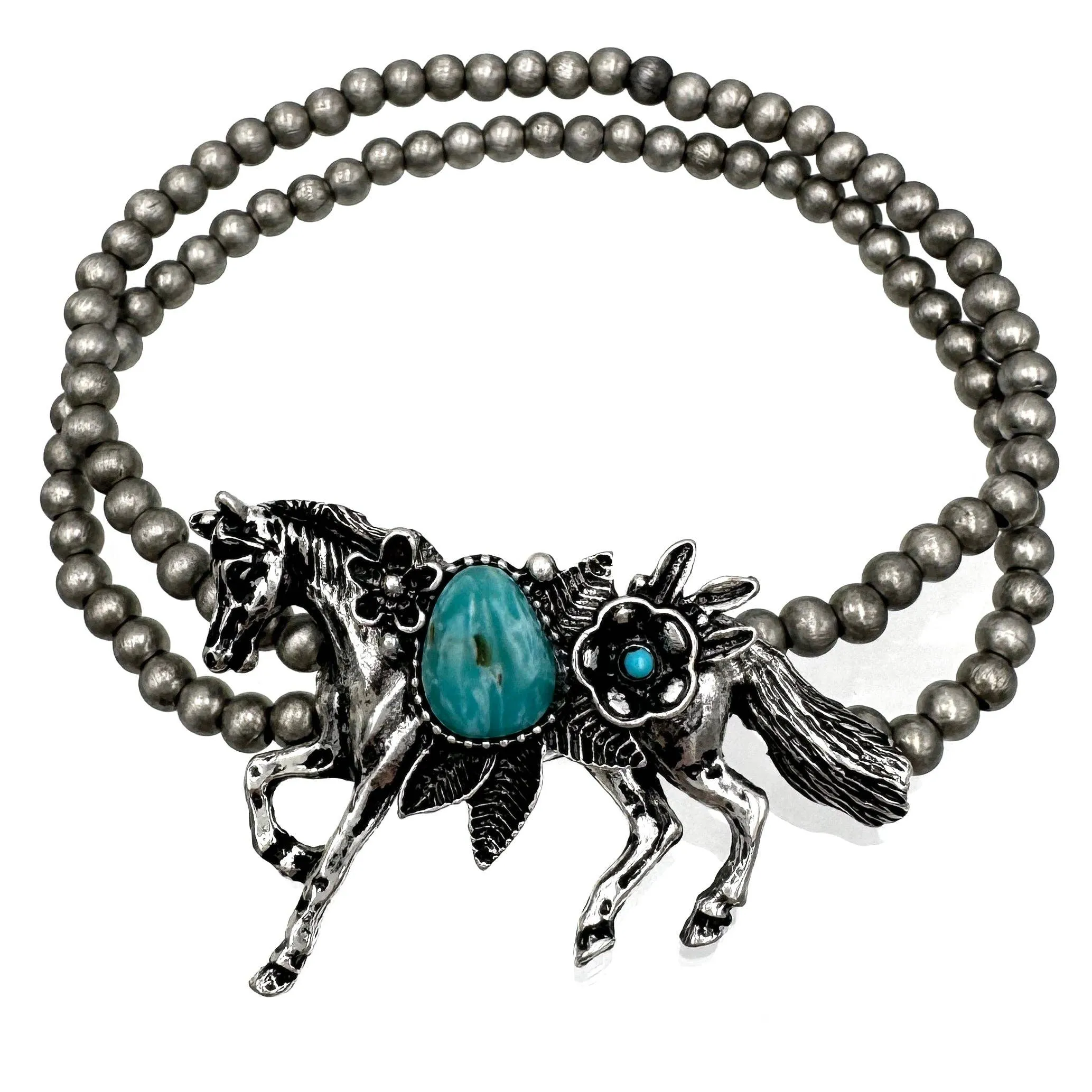 Horse Farm Animal Western Navajo Beads Bracelet: