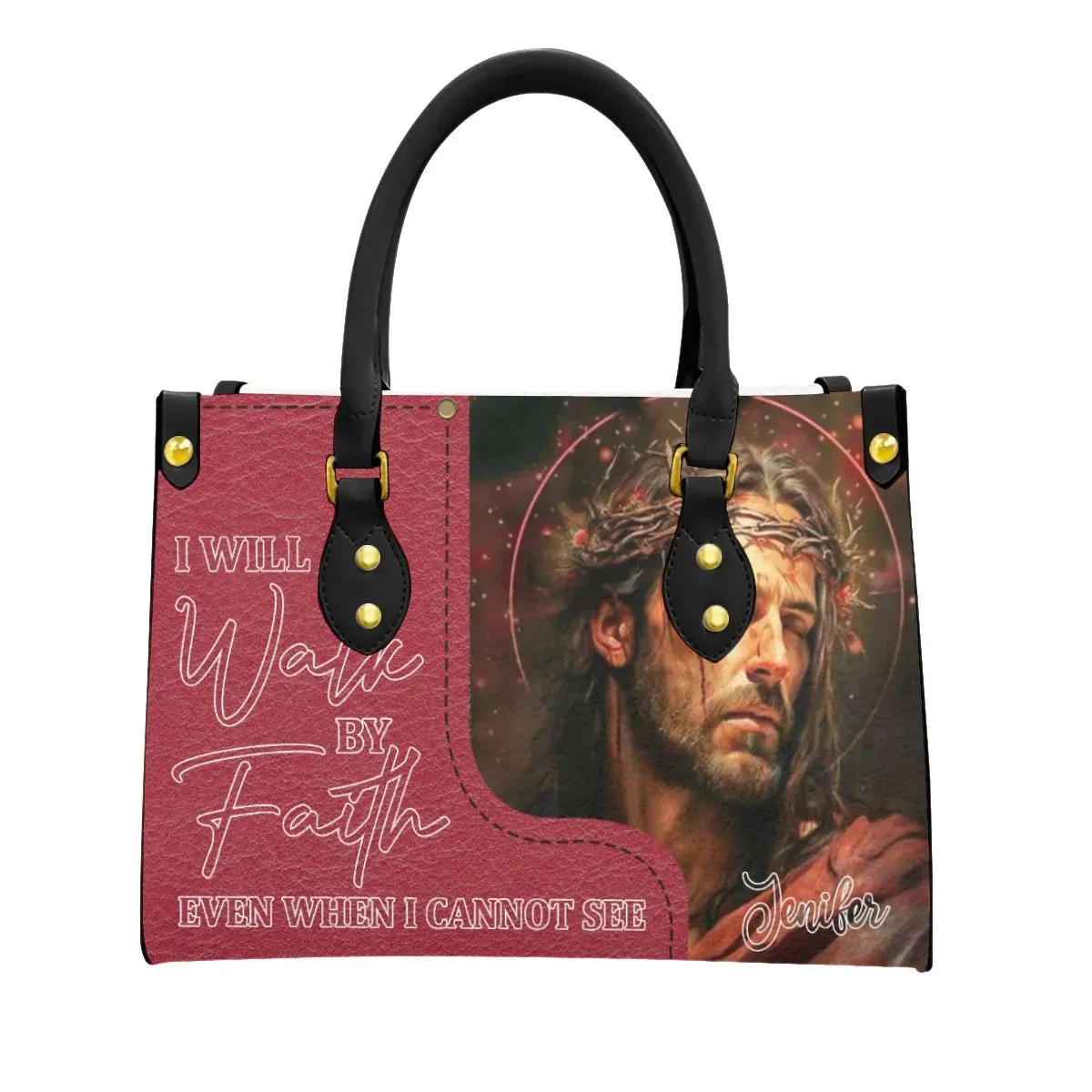 HPSP Checkbook Cover, Personalized PU Card Bag, I Will Walk By Faith Even When I Cannot See.