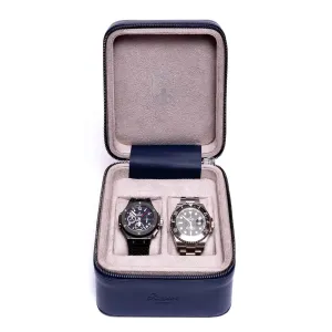 Hyde Park Two Watch Zip Case - Navy