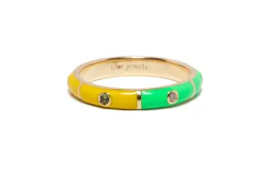 Icarus Enamel Neon Green/Yellow Two-In-One Ring