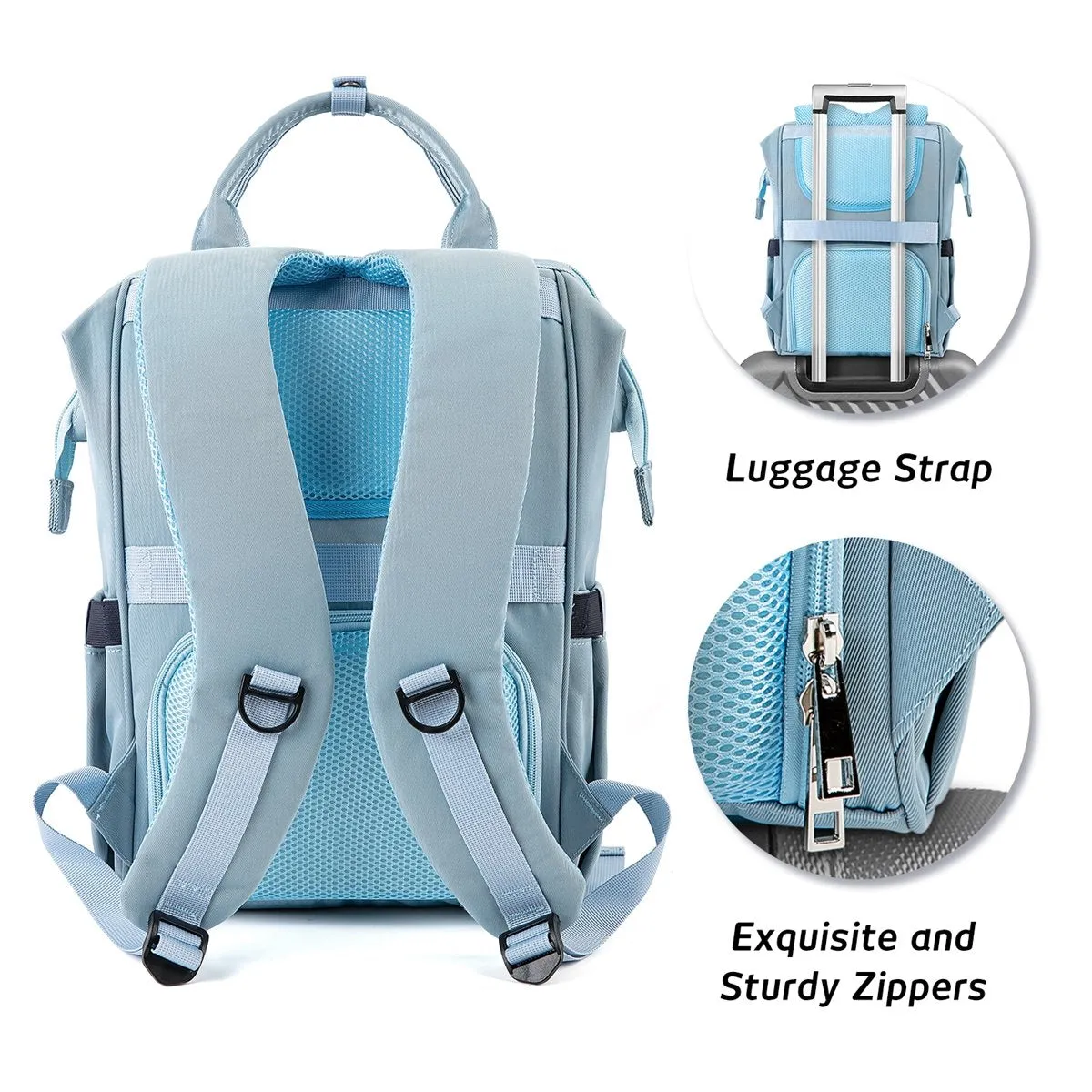 iKeep<sup>&reg;</sup> Crazy Pockets Backpack Diaper Bag - Blue
