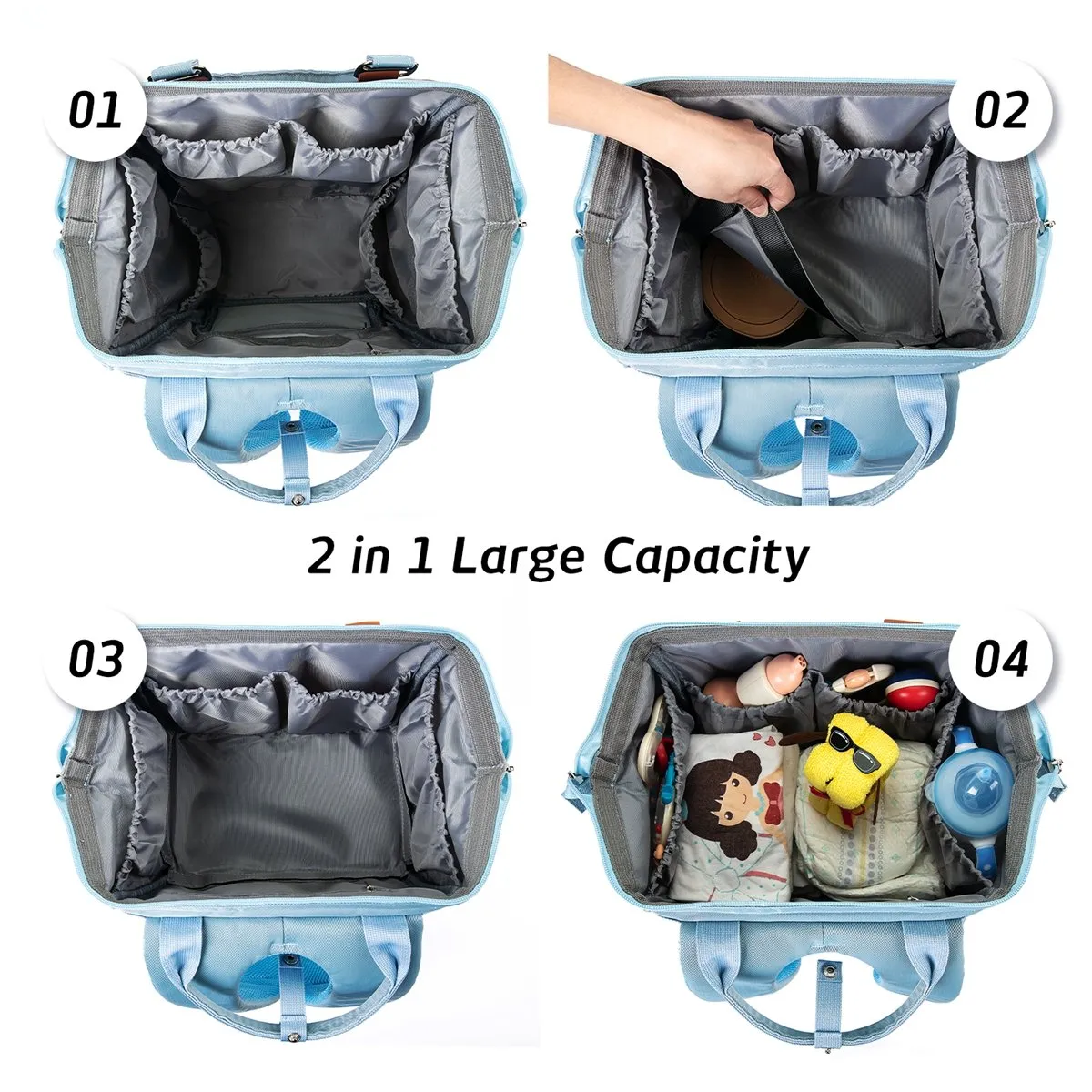 iKeep<sup>&reg;</sup> Crazy Pockets Backpack Diaper Bag - Blue
