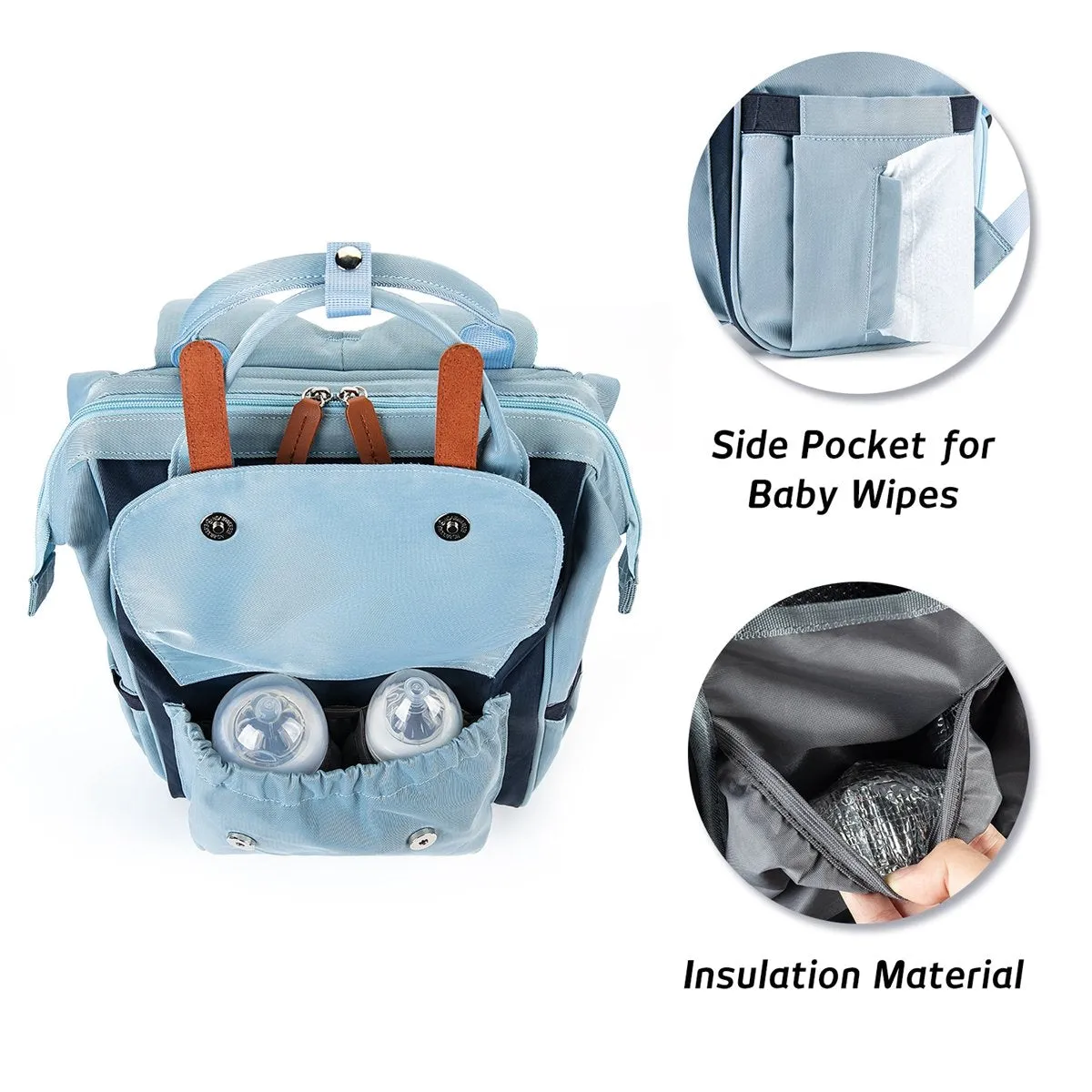 iKeep<sup>&reg;</sup> Crazy Pockets Backpack Diaper Bag - Blue