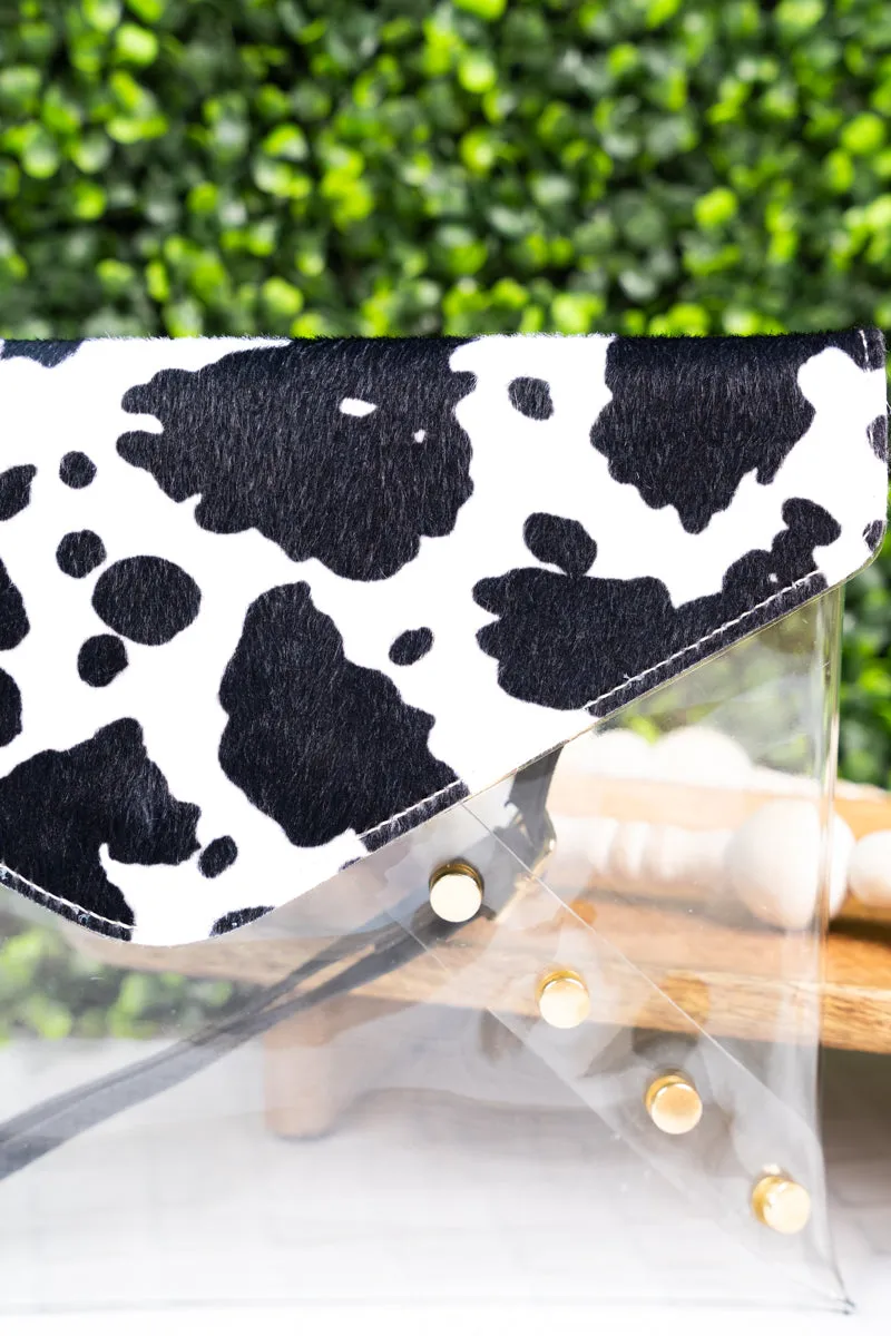 In The Clear Bertie Cow Envelope Clutch