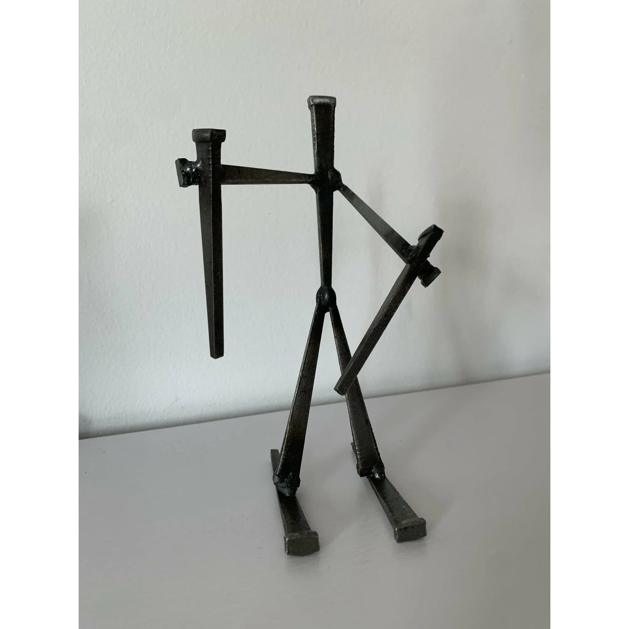 Industrial Nail Welded Figurine: Skier 2