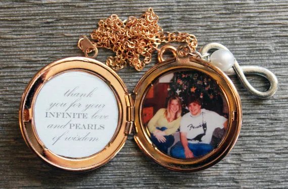 Infinite Love and Pearls of Wisdom Custom Photo Locket