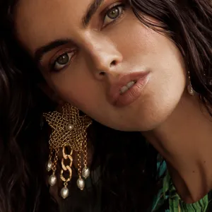 JEWELRY - Gold Floral Earrings