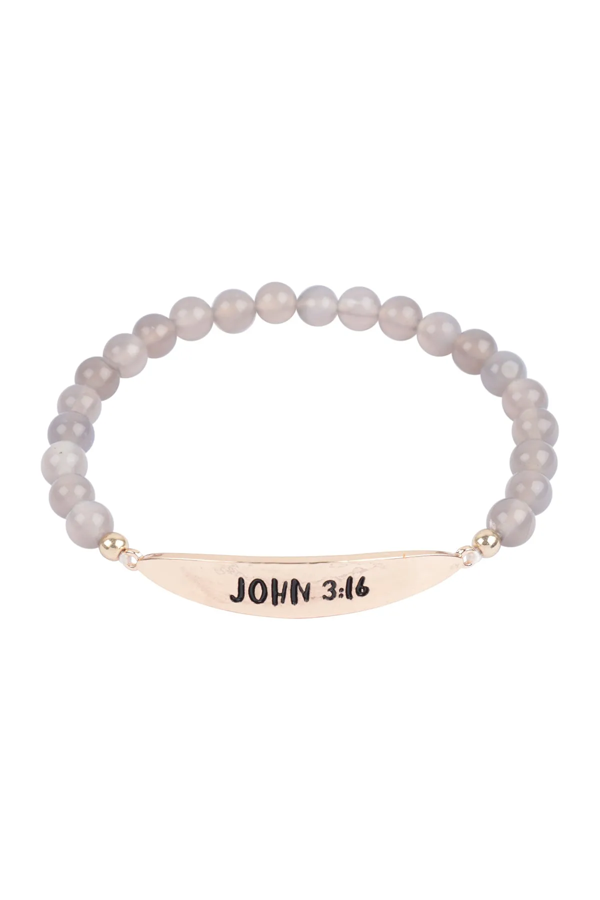 JOHN 3:16 NATURAL STONE STRETCH BRACELET