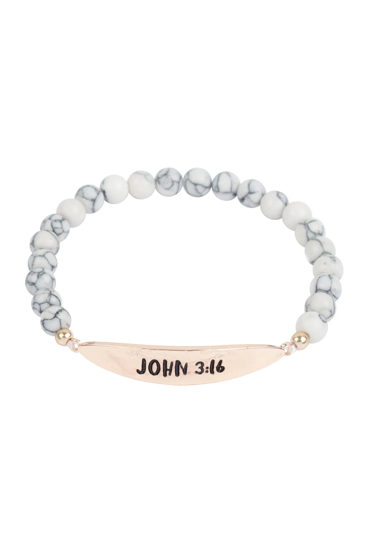 JOHN 3:16 NATURAL STONE STRETCH BRACELET