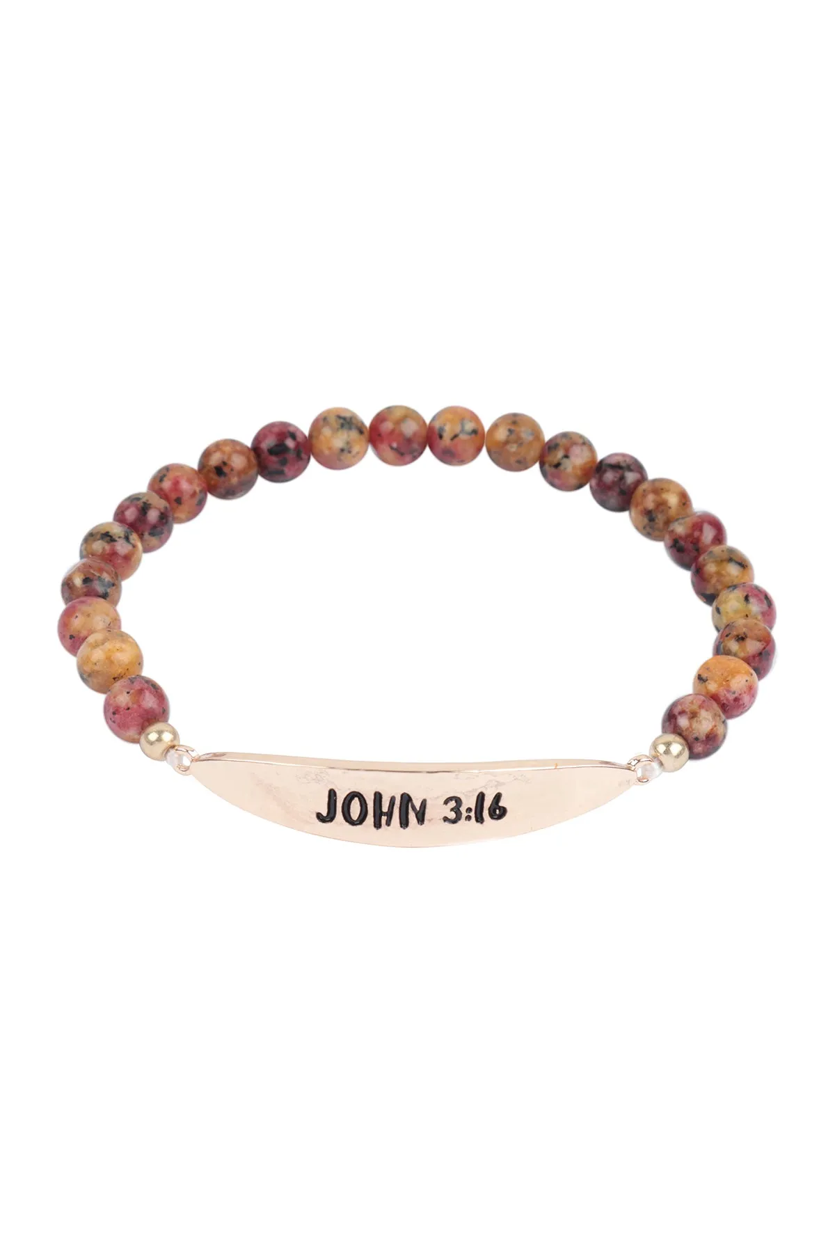 JOHN 3:16 NATURAL STONE STRETCH BRACELET