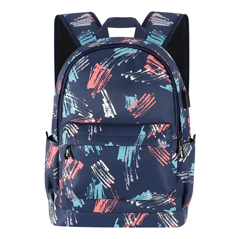 KAMO Polyester Backpack | USB interface Women Travel Bags | Fashion Girl School Bag