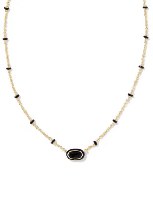Kendra Scott Mini Elisa Satellite Necklace - Gold & Black