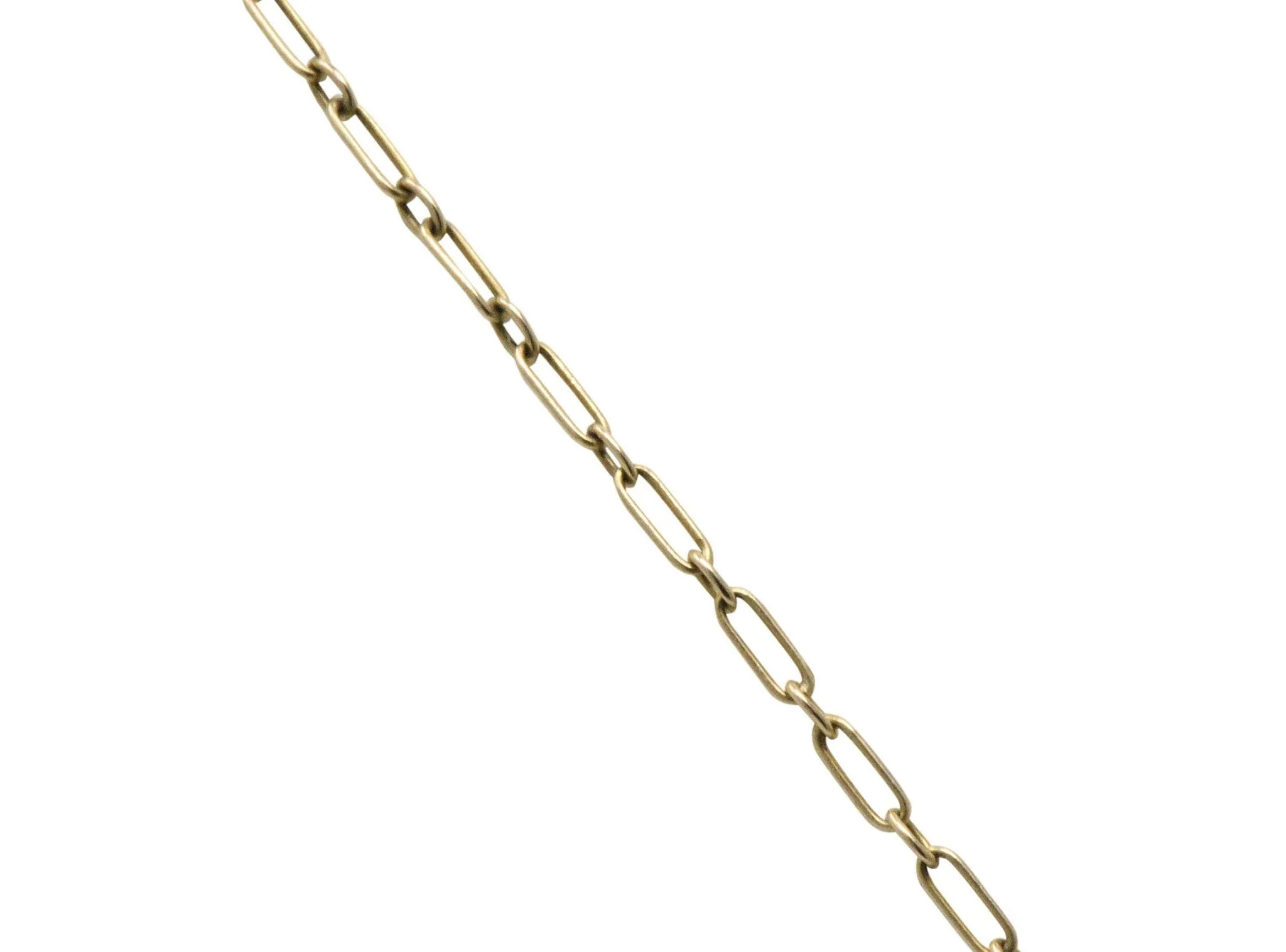 Krementz Art Nouveau Sapphire Enamel Pearl 14 Karat Gold Swag Necklace